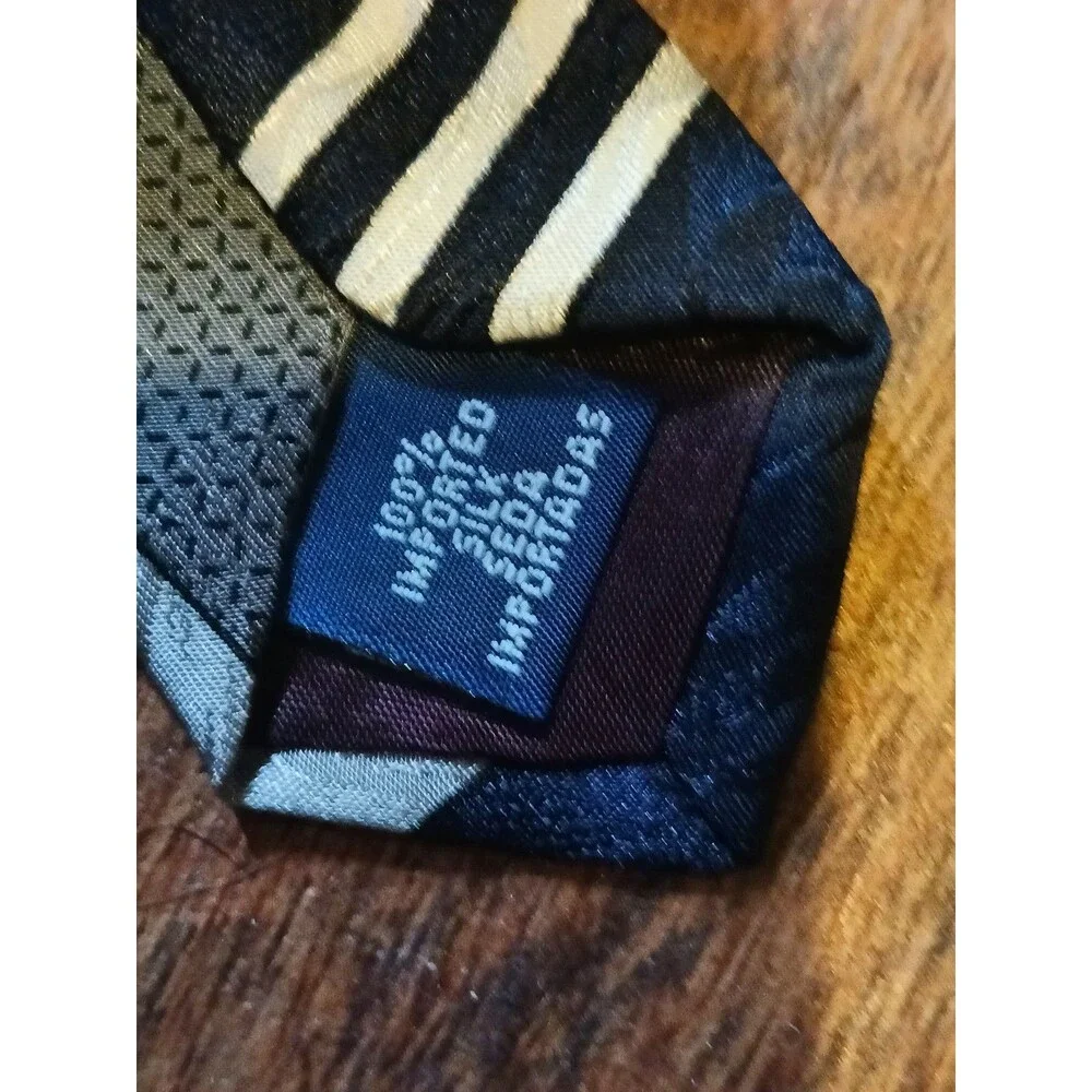 Vintage Halston 100% Silk Tie Lot Of 3 Geometric Pattern